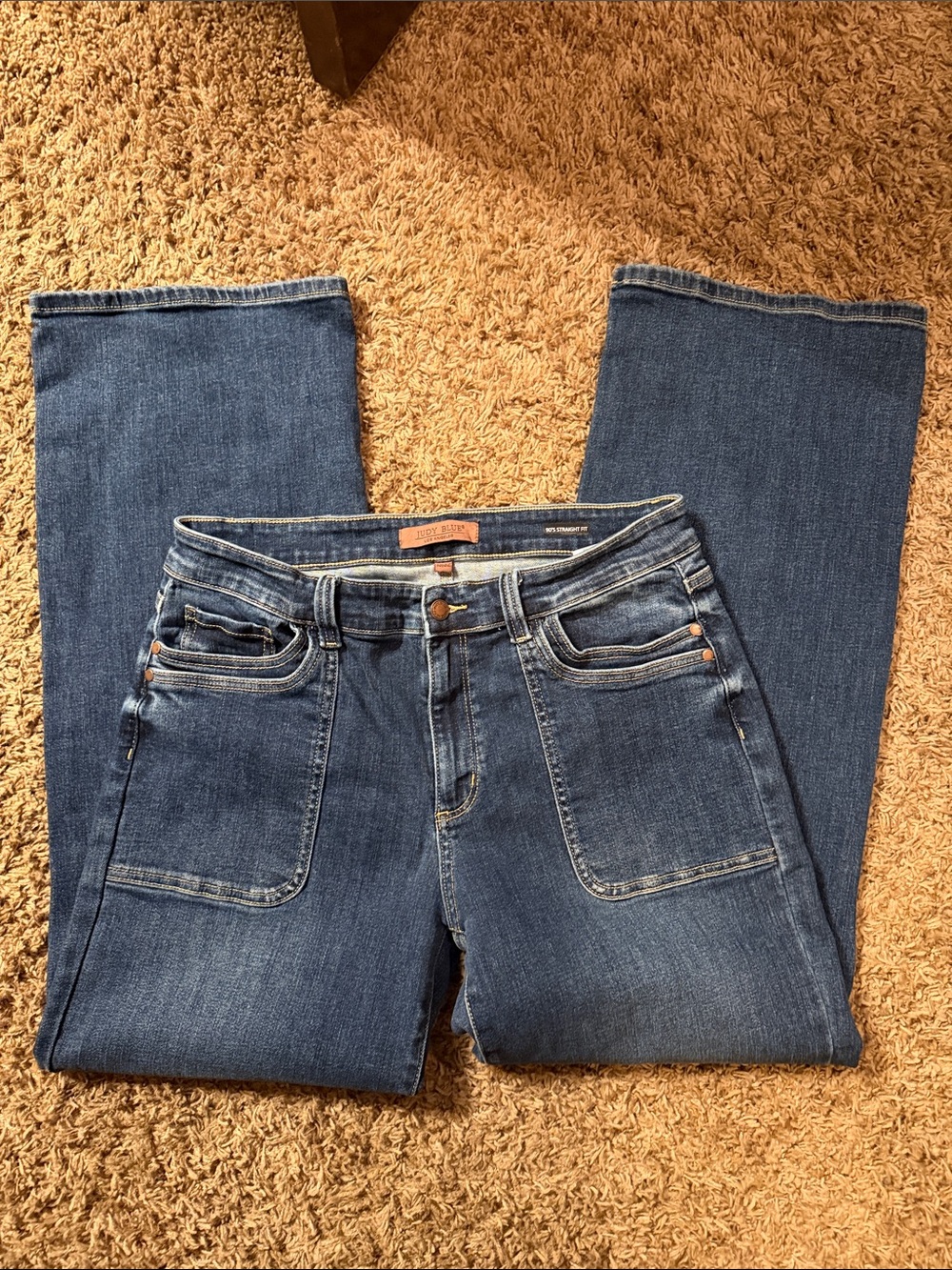 Judy Blue women’s wide leg 90’s fit Dark Blue Denim Jeans - Picture 3 of 6